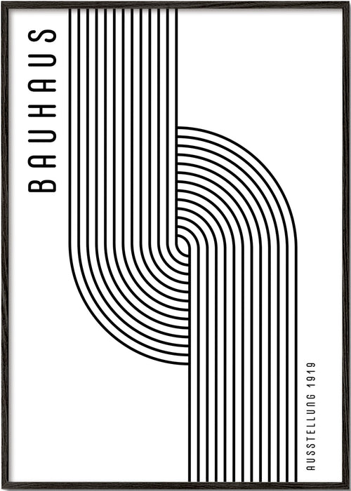 Vintage affisch Bauhaus böjda linjer