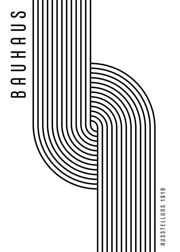 Vintage affisch Bauhaus böjda linjer