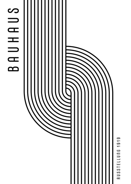 Vintage affisch Bauhaus böjda linjer