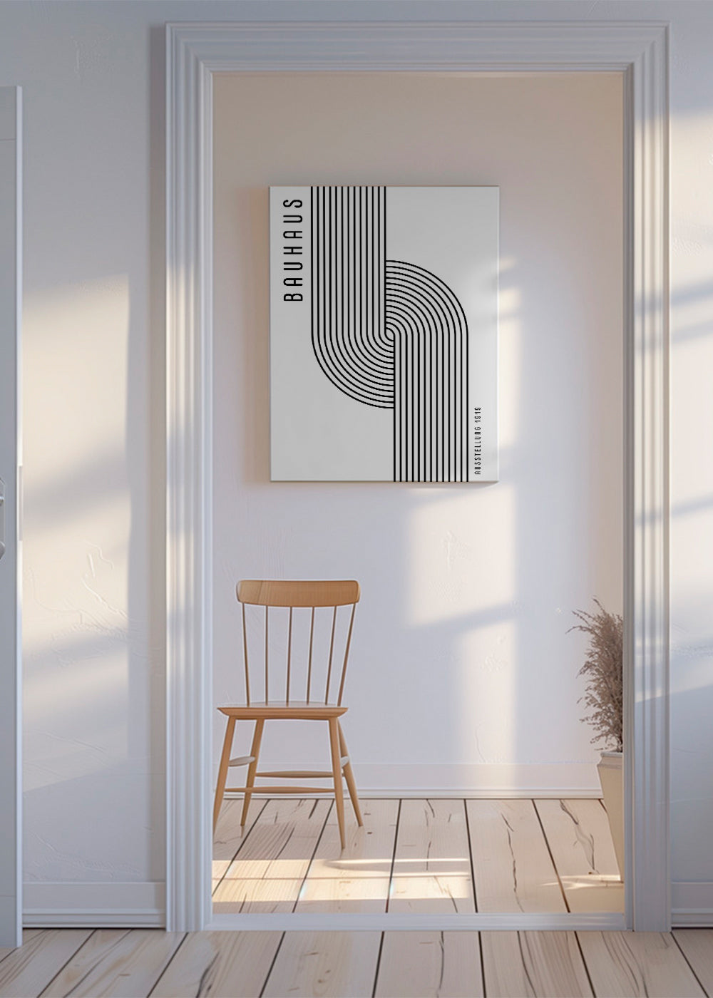 Vintage affisch Bauhaus böjda linjer