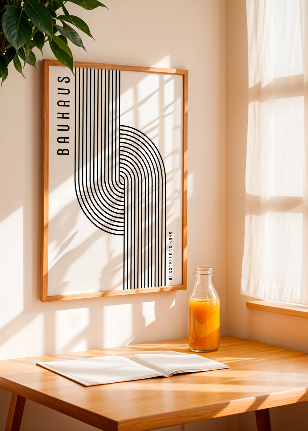 Vintage affisch Bauhaus böjda linjer