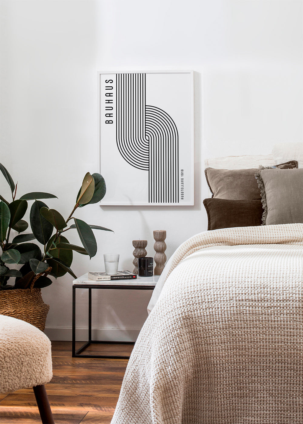 Vintage affisch Bauhaus böjda linjer