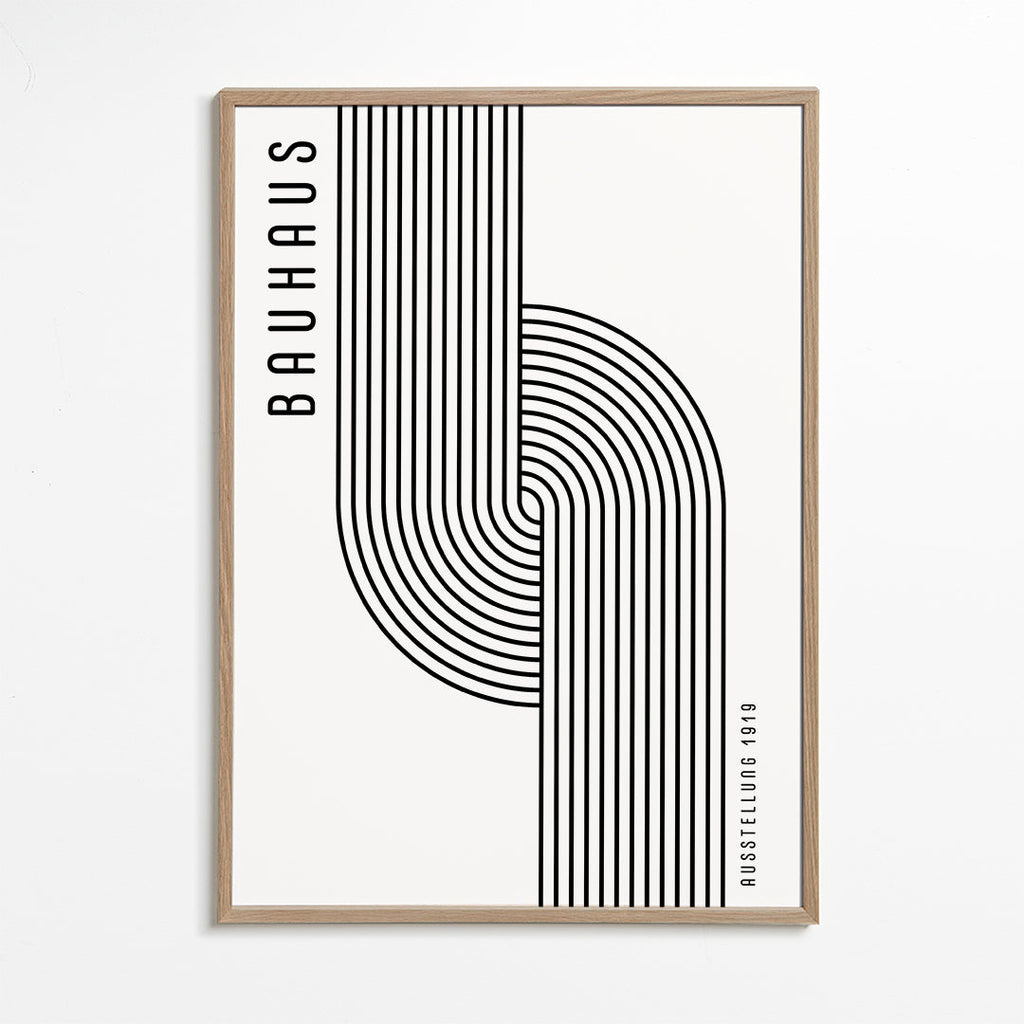 Vintage affisch Bauhaus böjda linjer