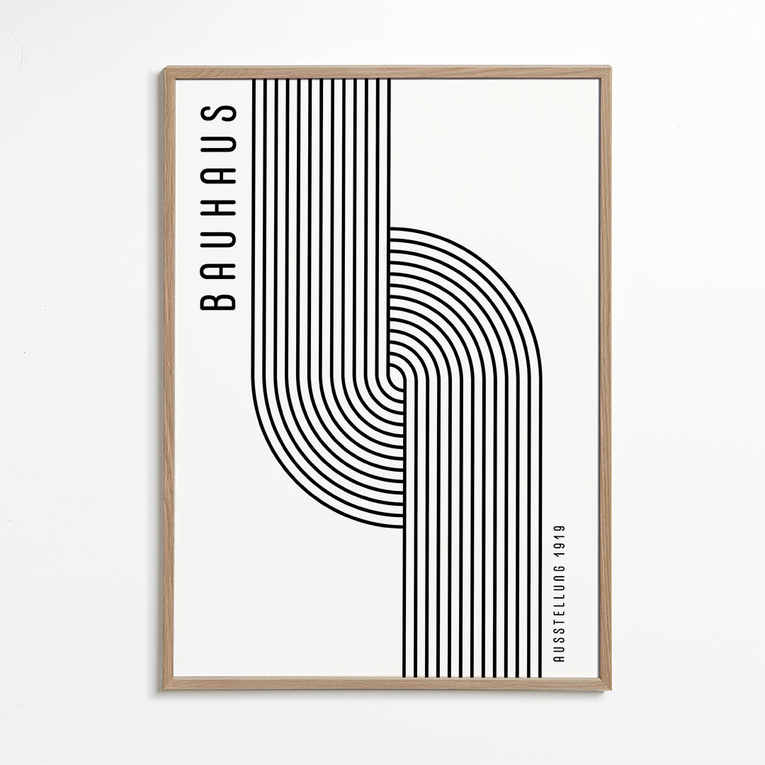 Vintage affisch Bauhaus böjda linjer