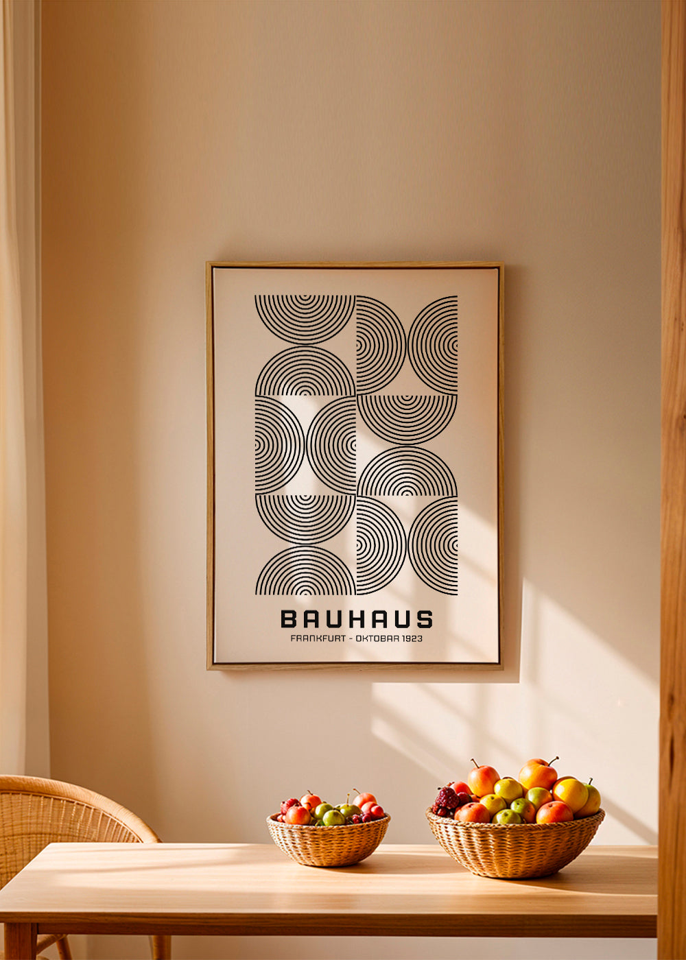 Geometrisk affisch Bauhaus koncentriska cirklar
