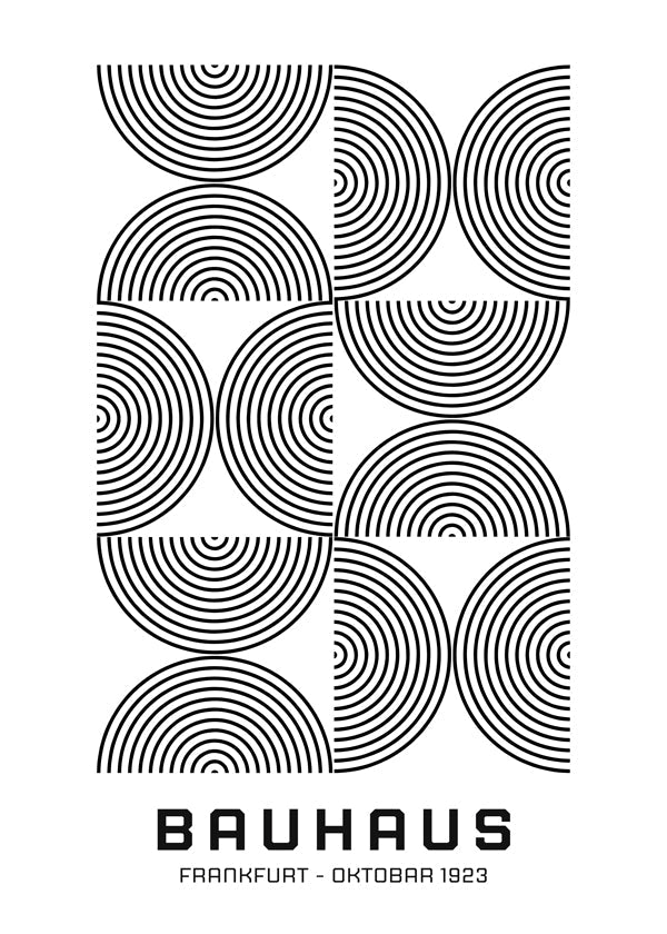 Geometrisk affisch Bauhaus koncentriska cirklar