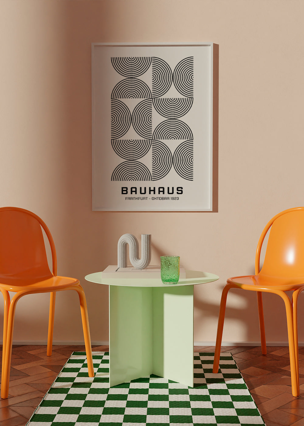 Geometrisk affisch Bauhaus koncentriska cirklar