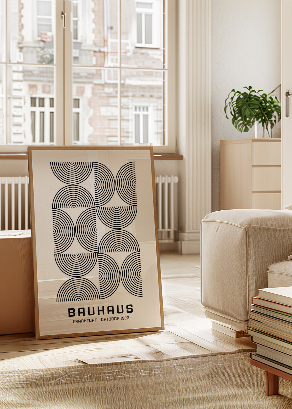Geometrisk affisch Bauhaus koncentriska cirklar