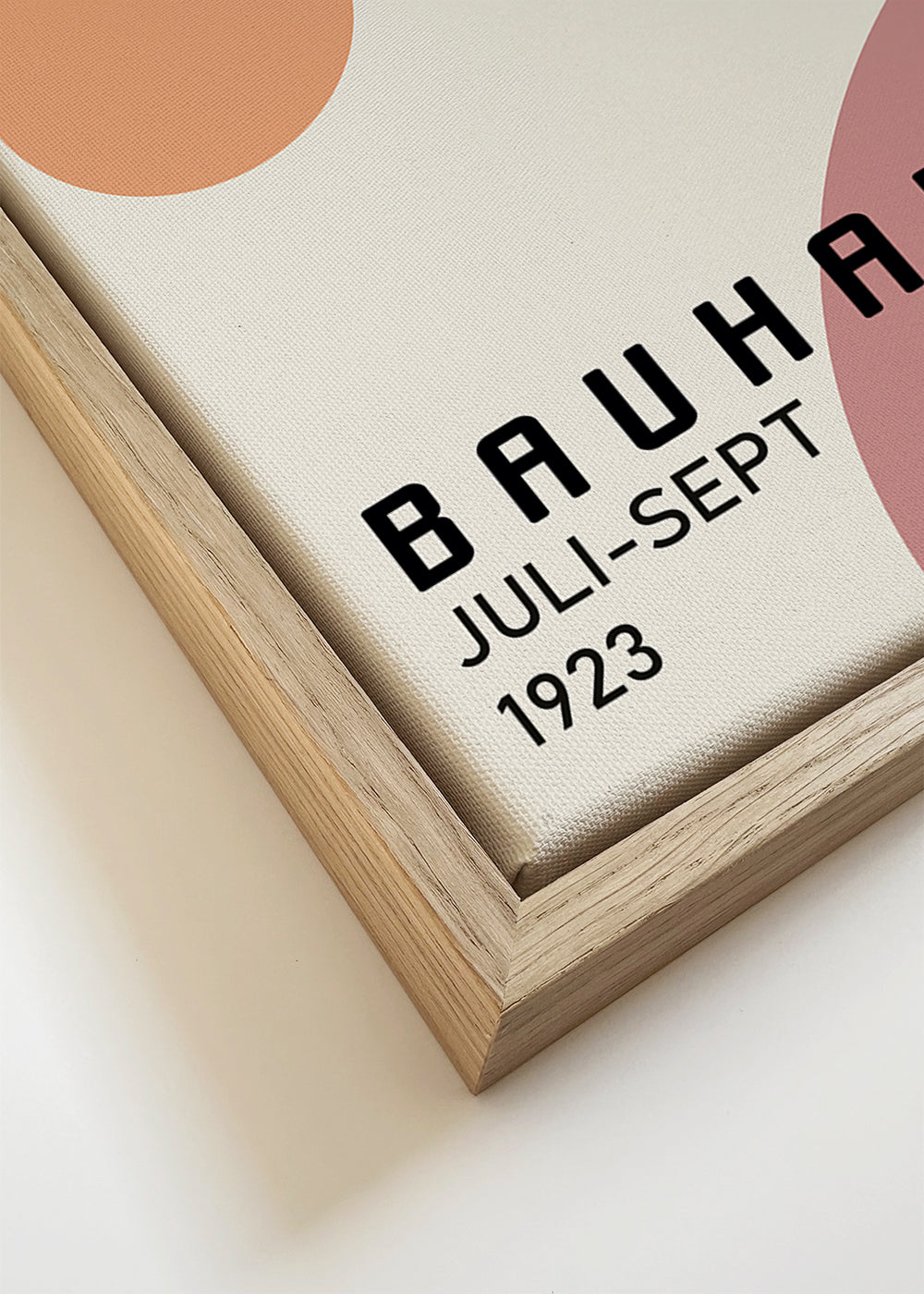 Geometrisk Bauhaus-affisch rosa och senap
