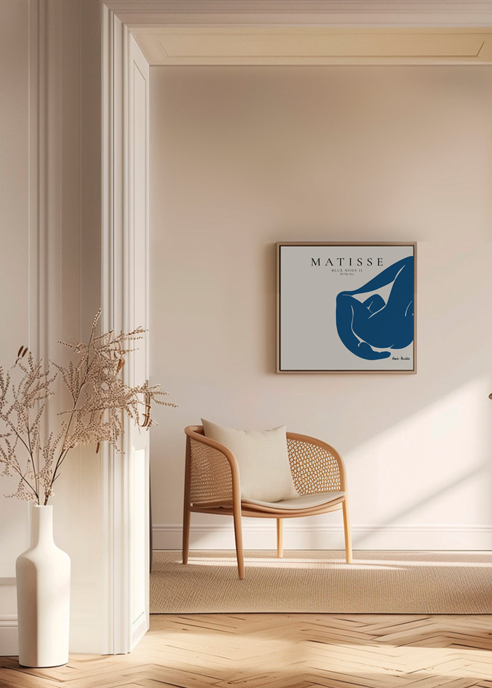 Blue Nude II-illustration med minimalistisk figur
