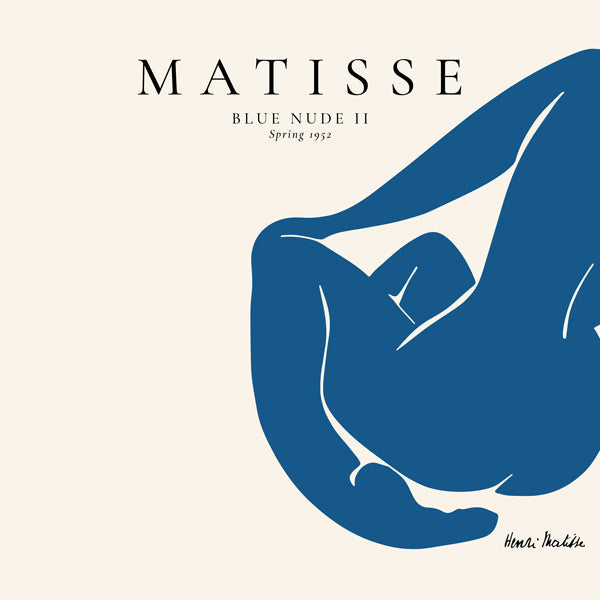 Blue Nude II-illustration med minimalistisk figur