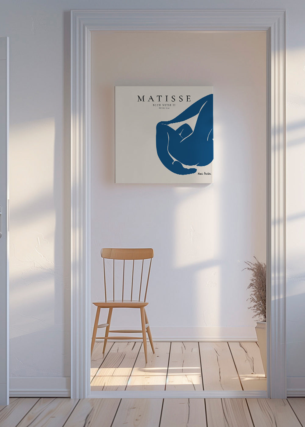 Blue Nude II-illustration med minimalistisk figur