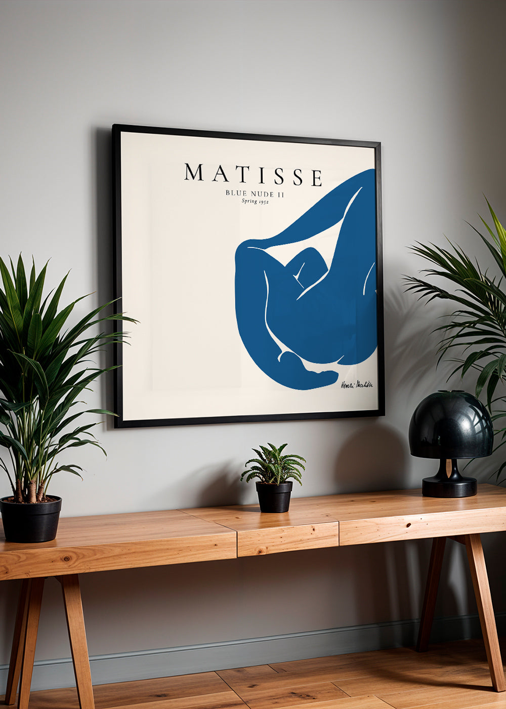 Blue Nude II-illustration med minimalistisk figur