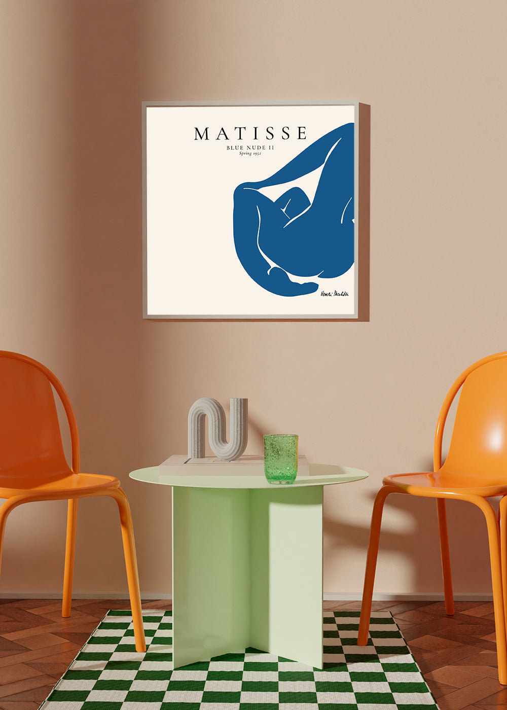Blue Nude II-illustration med minimalistisk figur