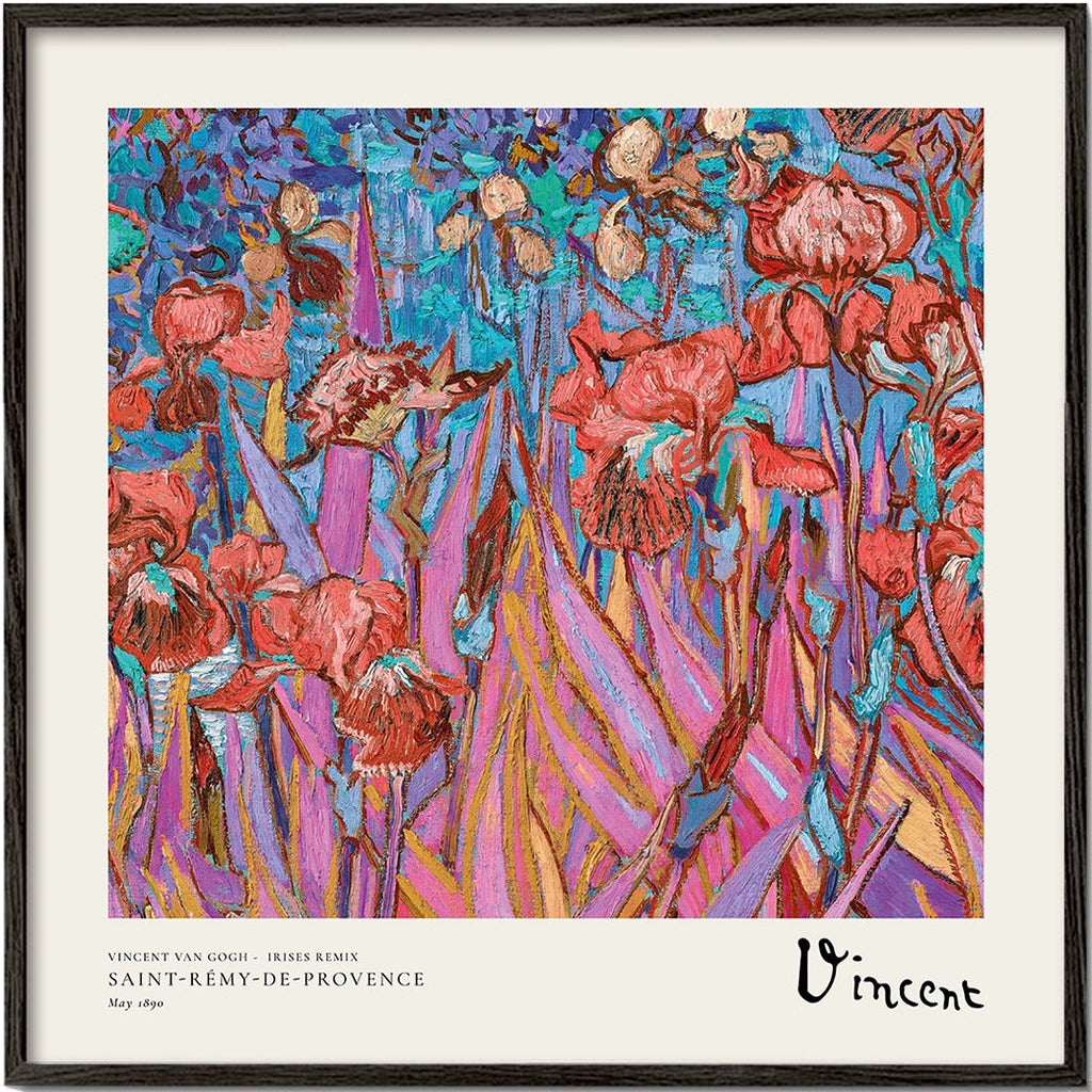 Botanisk poster: Iris i postimpressionistisk stil