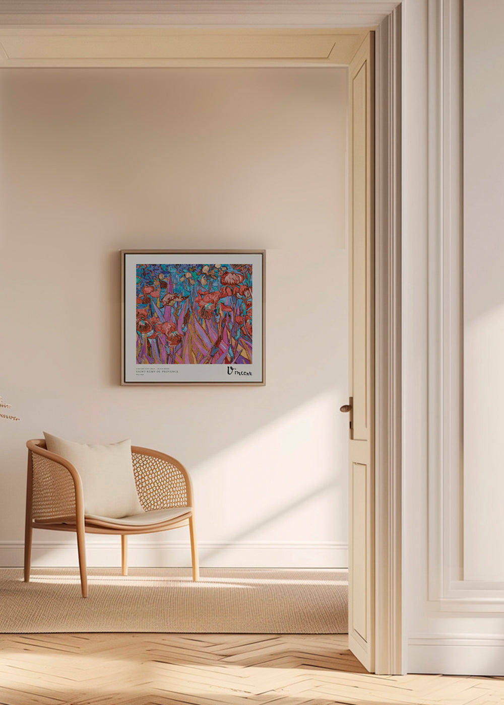 Botanisk poster: Iris i postimpressionistisk stil