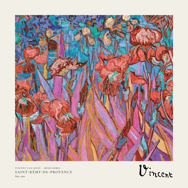 Botanisk poster: Iris i postimpressionistisk stil
