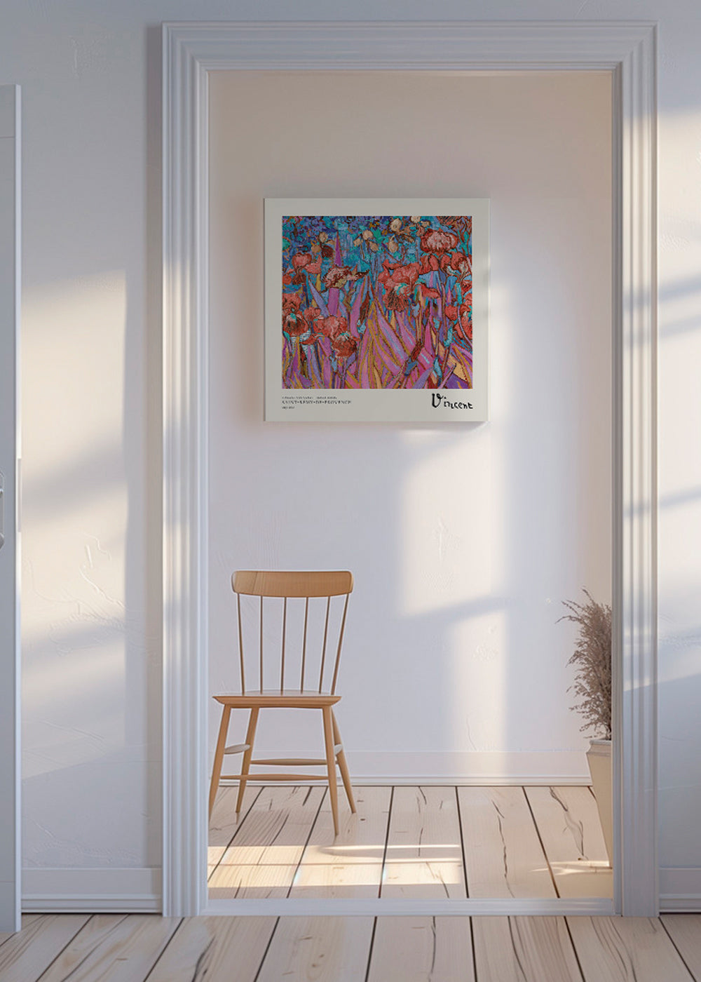 Botanisk poster: Iris i postimpressionistisk stil