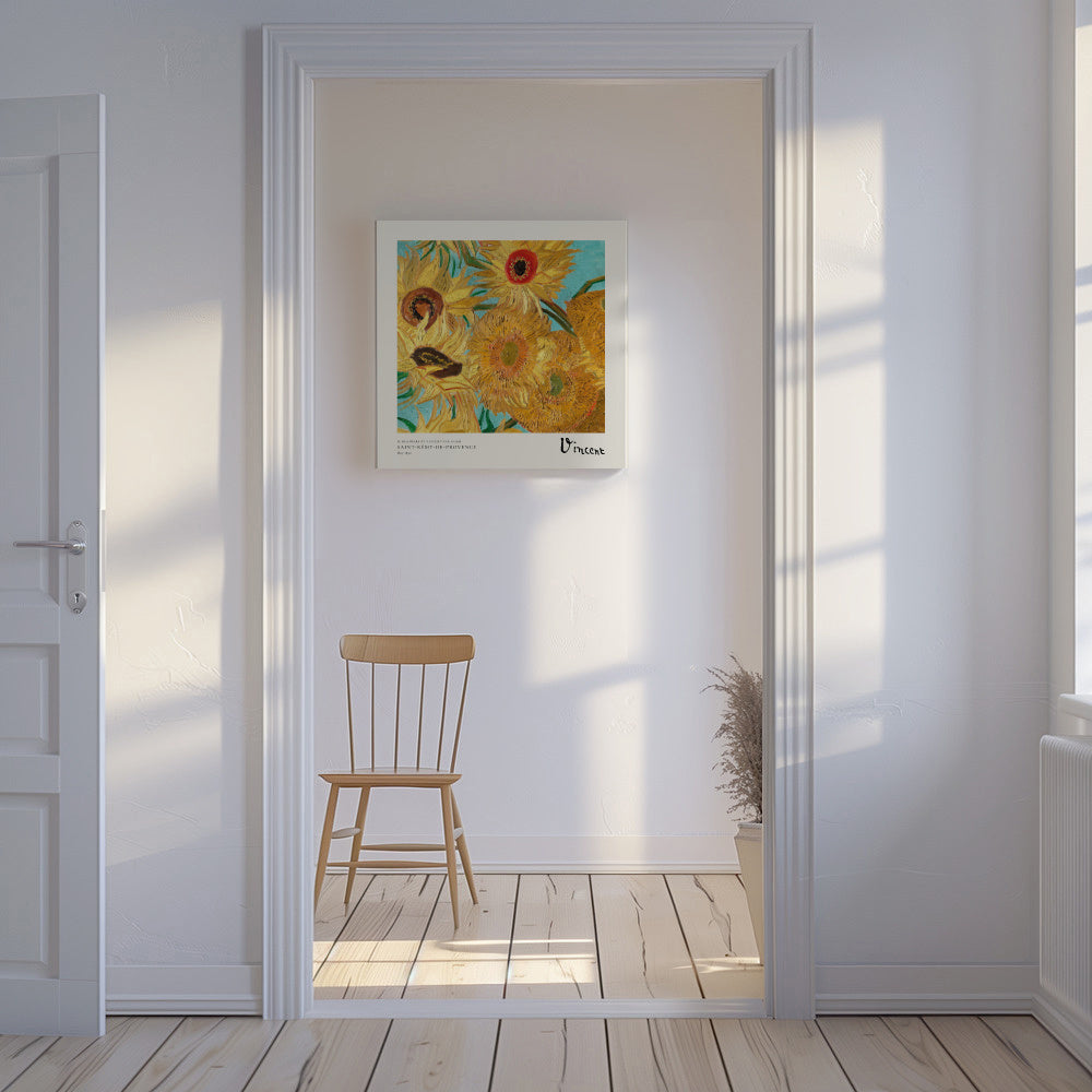 Sunflowers by Vincent van Gogh - Square - Unframed canvas in an interior