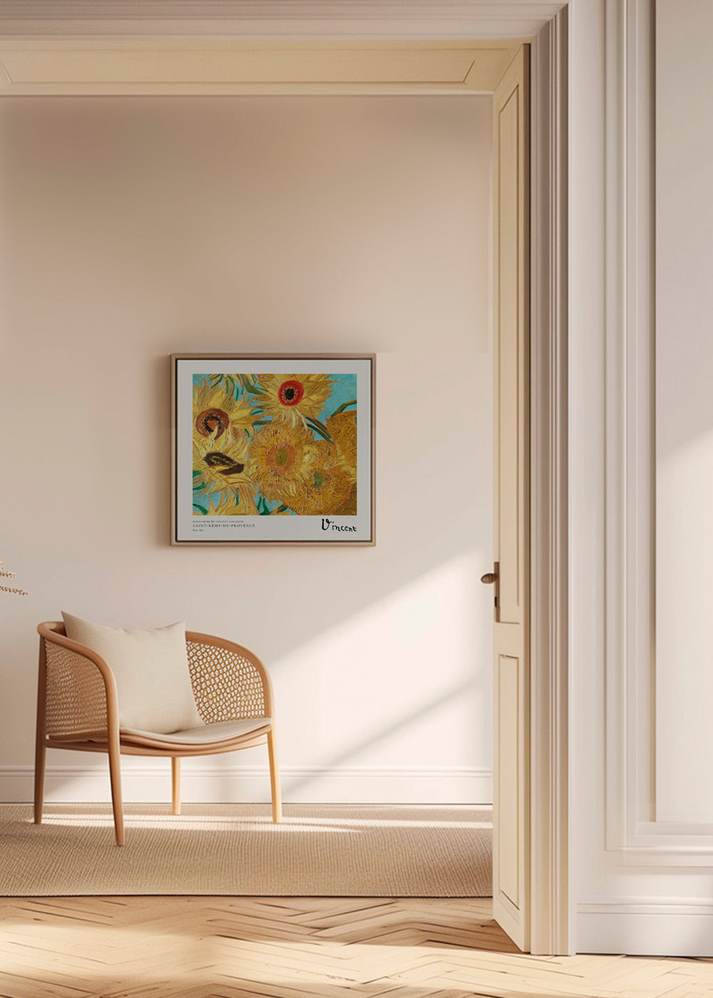 Botanisk poster Solrosor i impasto