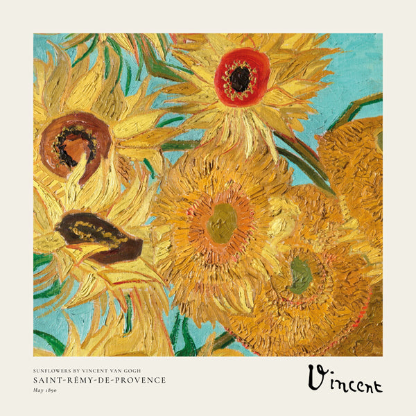 Botanisk poster Solrosor i impasto