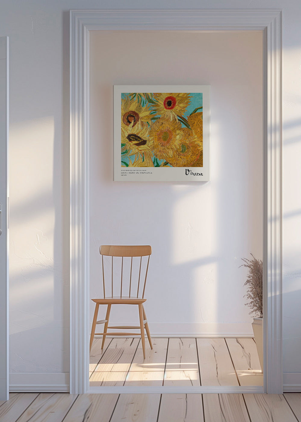 Botanisk poster Solrosor i impasto