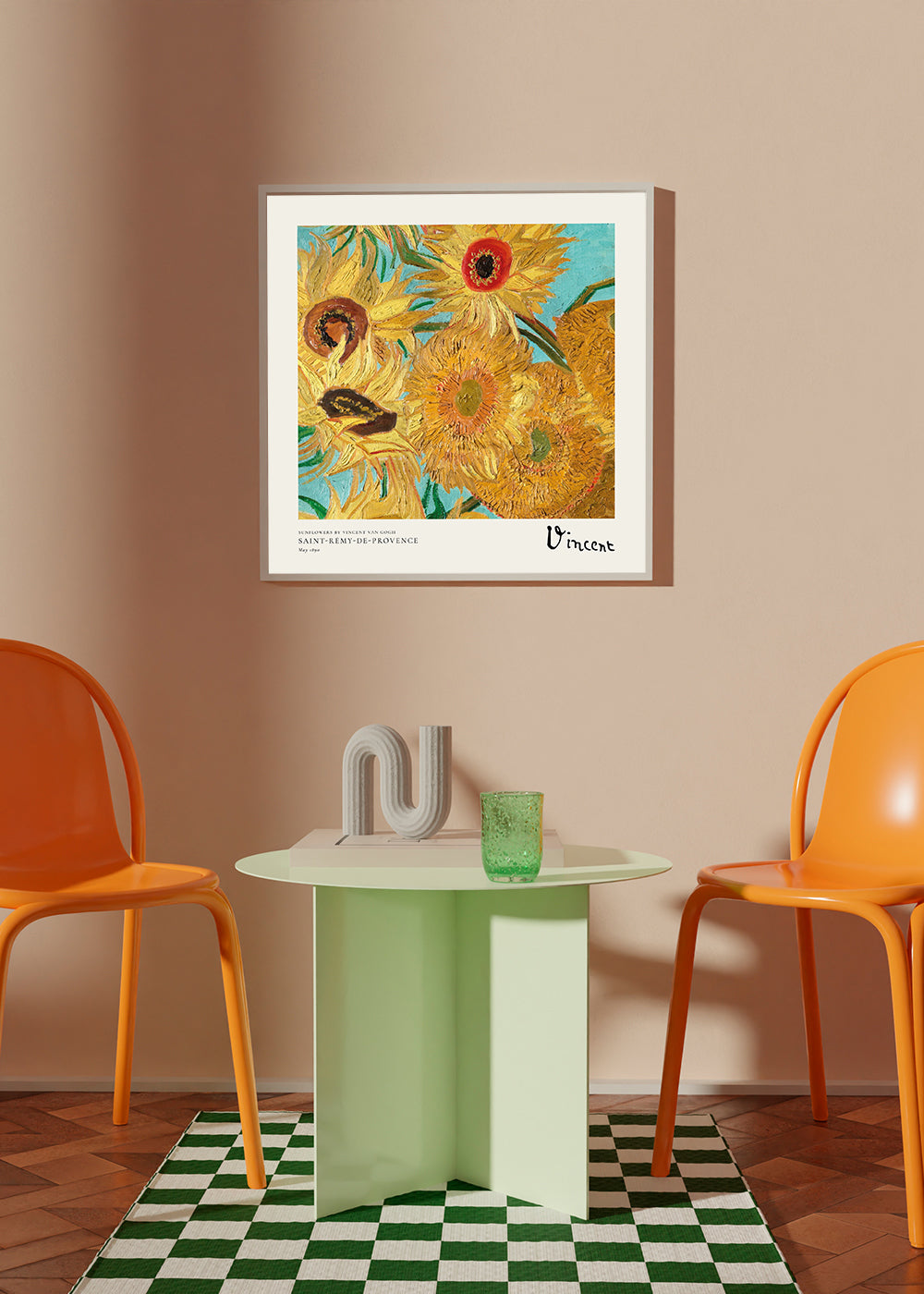 Botanisk poster Solrosor i impasto