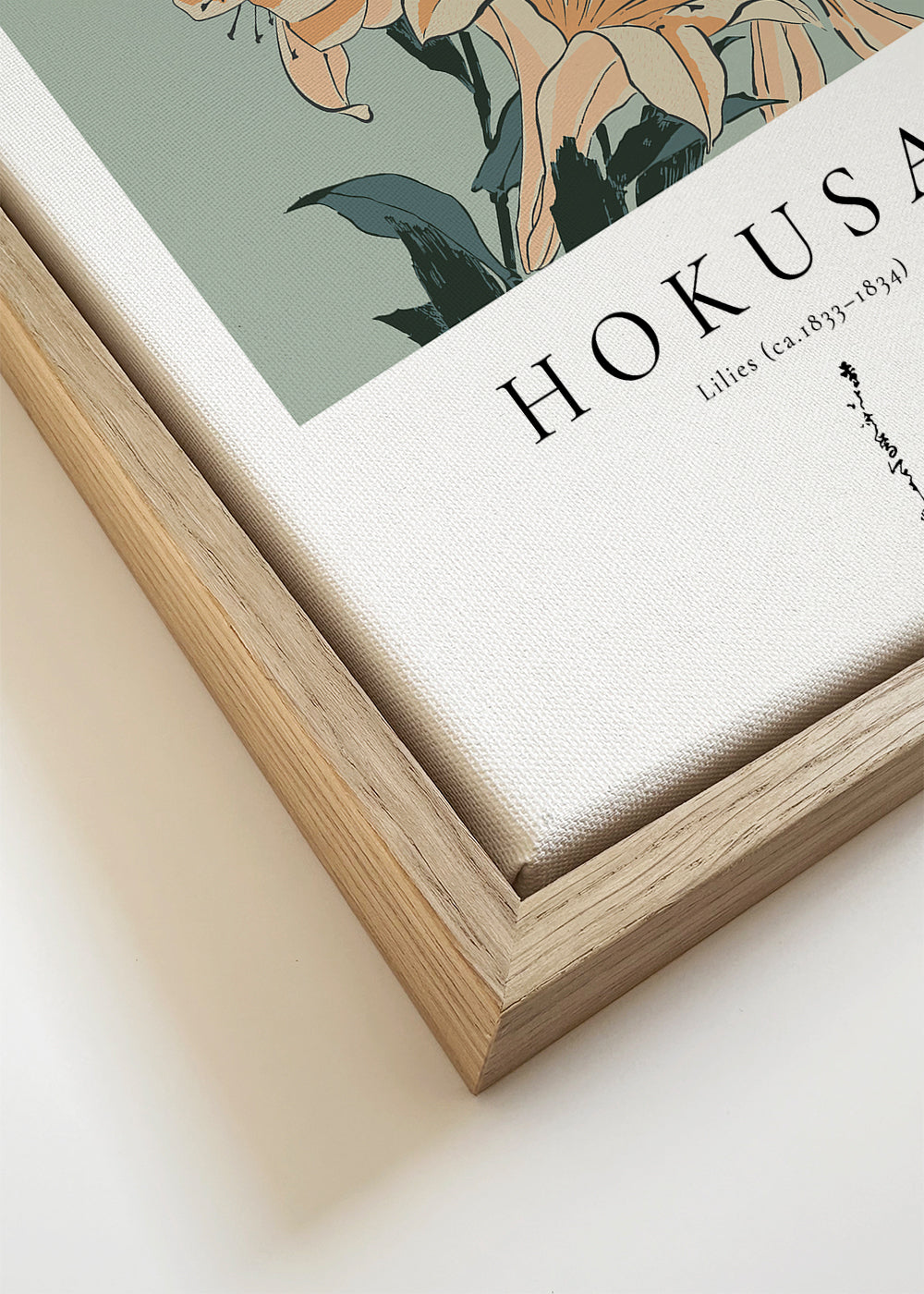Botanisk liljeprint inspirerad av Hokusai