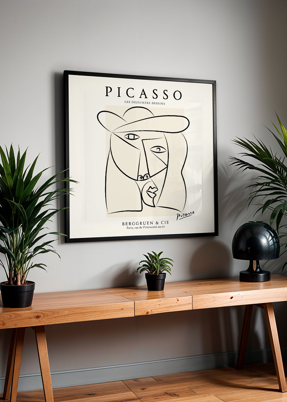 Linjärt porträttillustration i Picassostil
