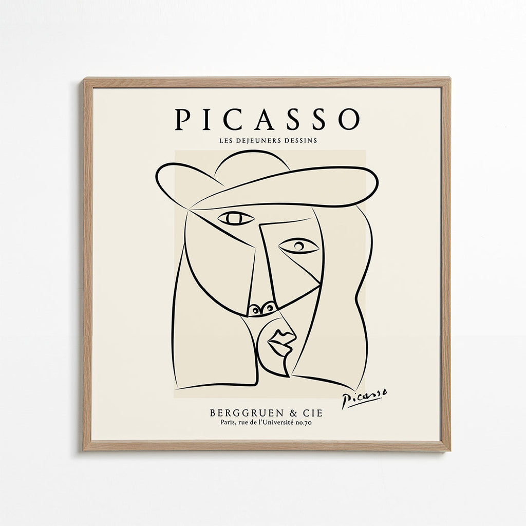 Linjärt porträttillustration i Picassostil