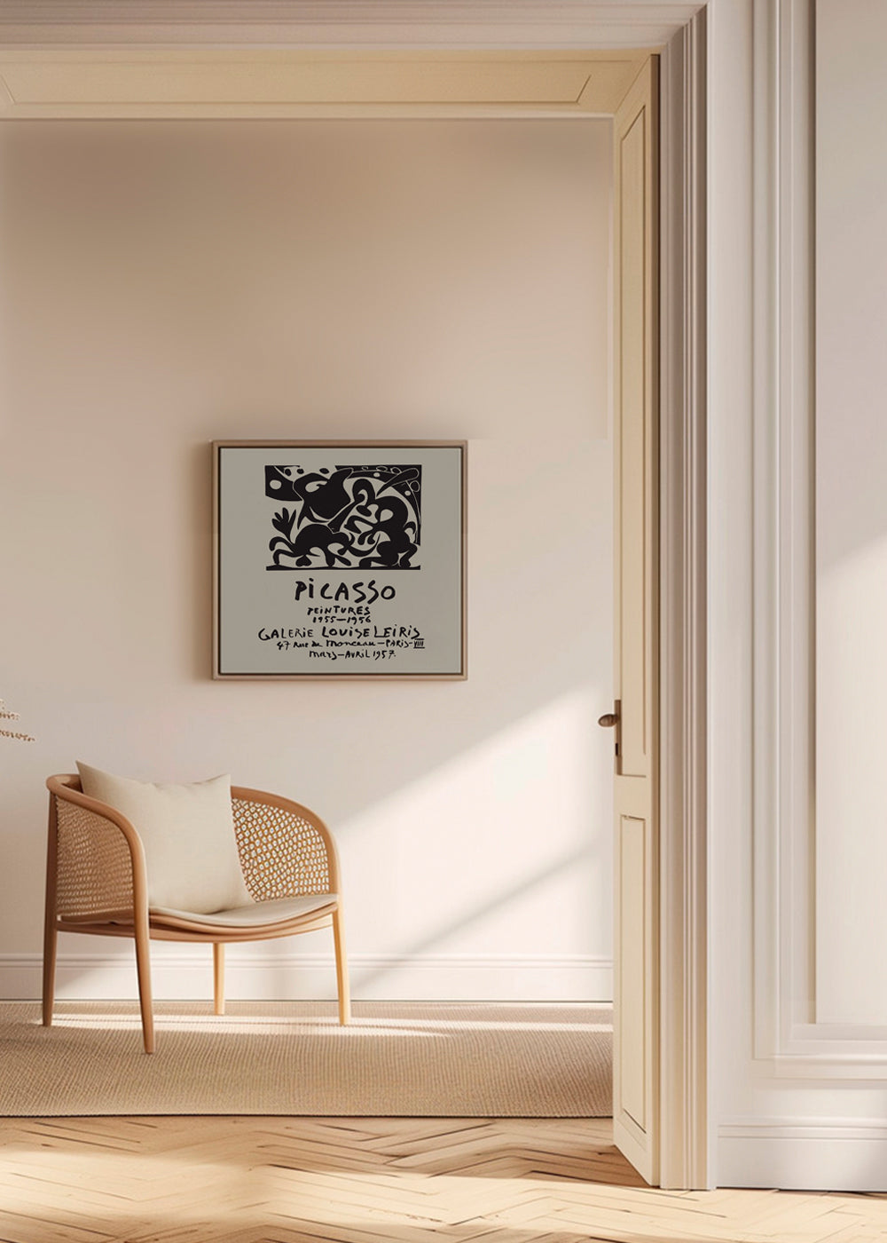 Vintage affisch Picasso svart och beige