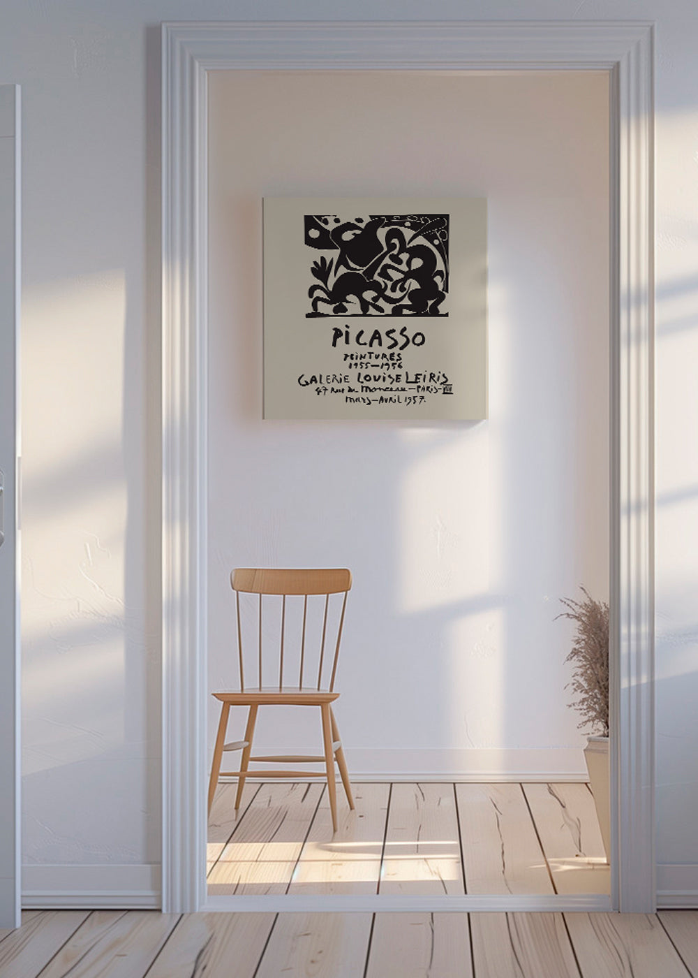 Vintage affisch Picasso svart och beige