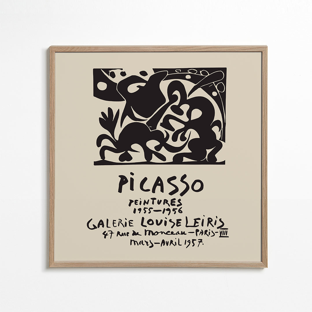 Vintage affisch Picasso svart och beige