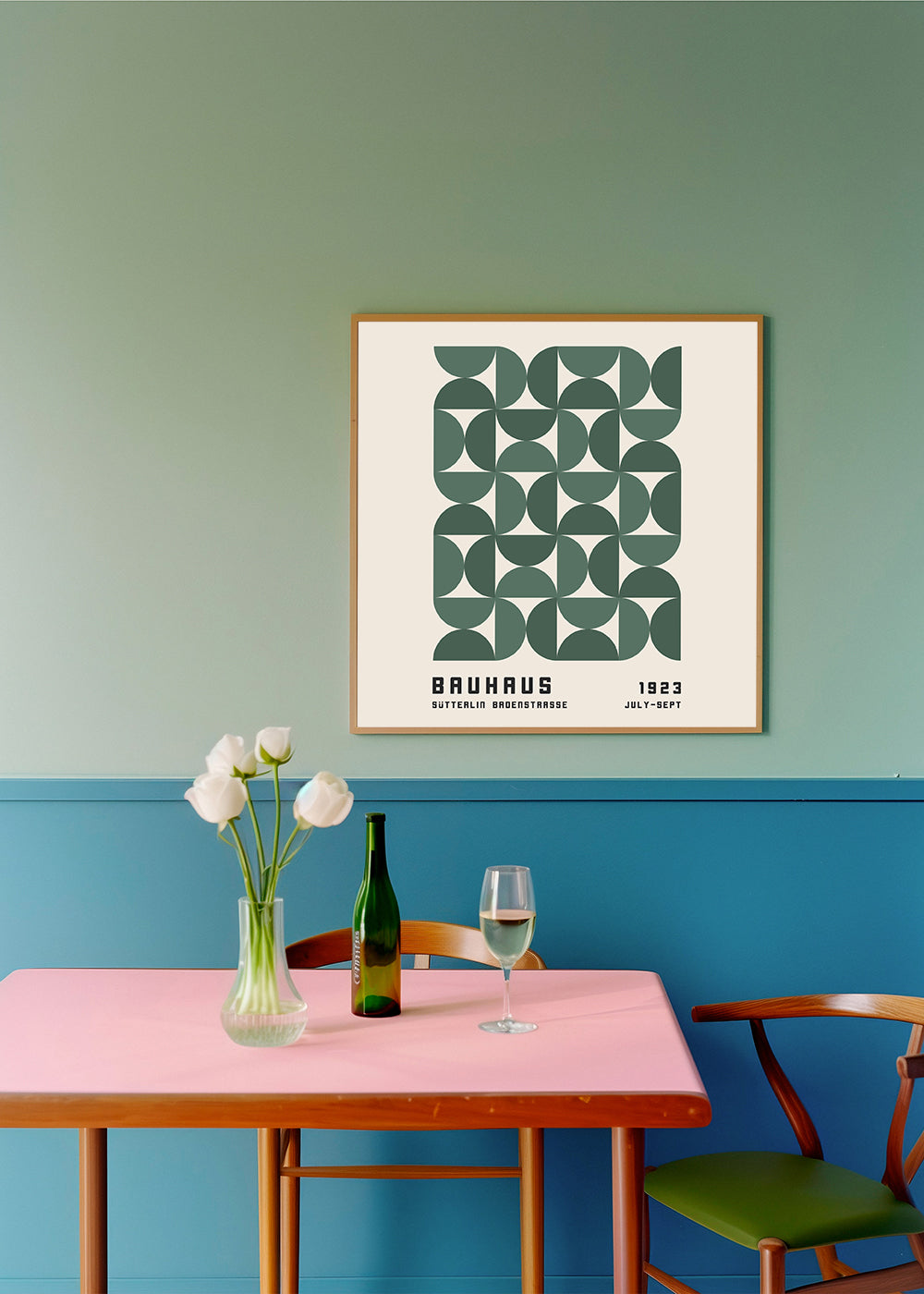 Geometrisk poster Bauhaus grön 1923