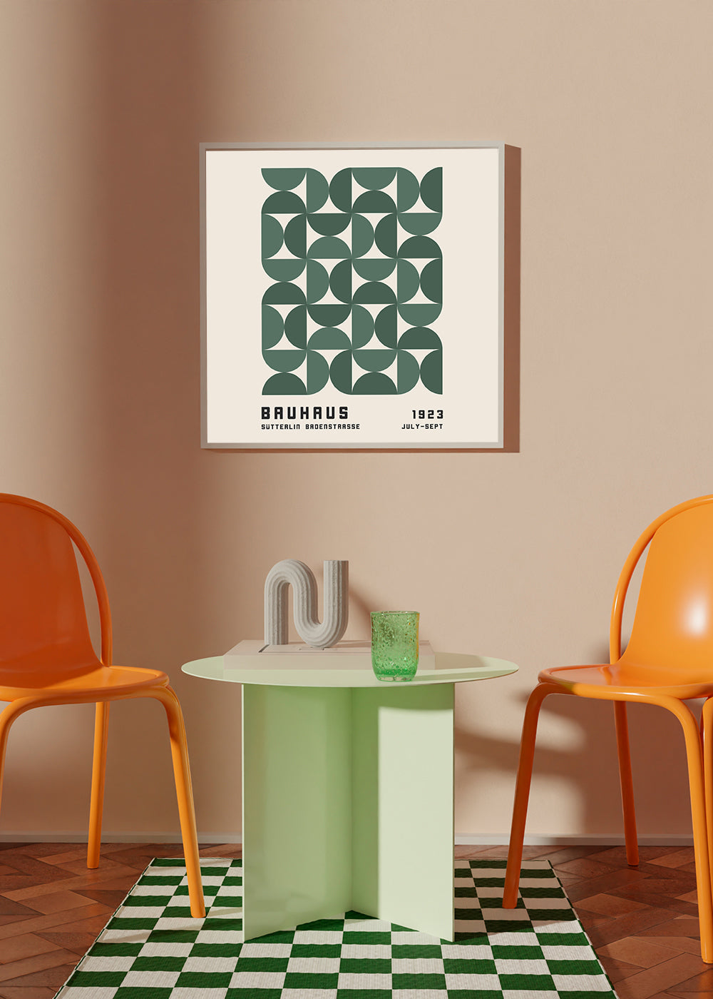 Geometrisk poster Bauhaus grön 1923