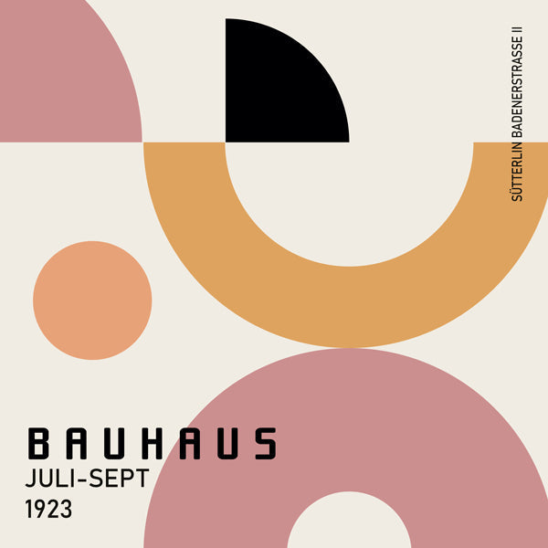 Geometrisk Bauhaus-affisch med cirkulära former
