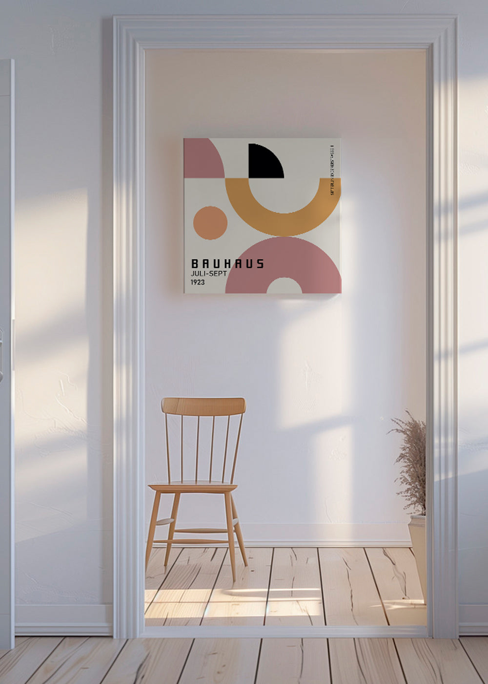 Geometrisk Bauhaus-affisch med cirkulära former