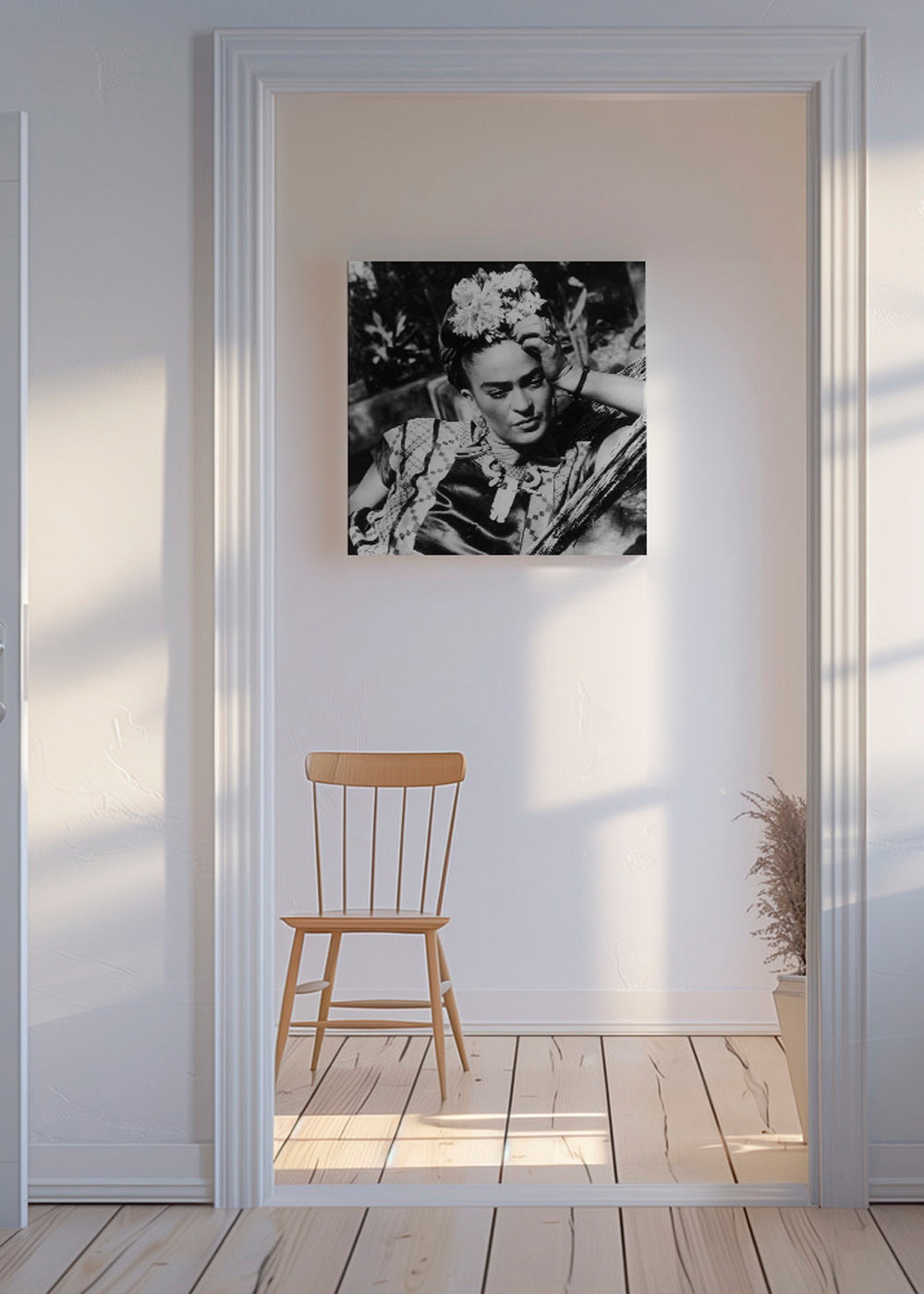 Vintage porträttfotografi med blommor