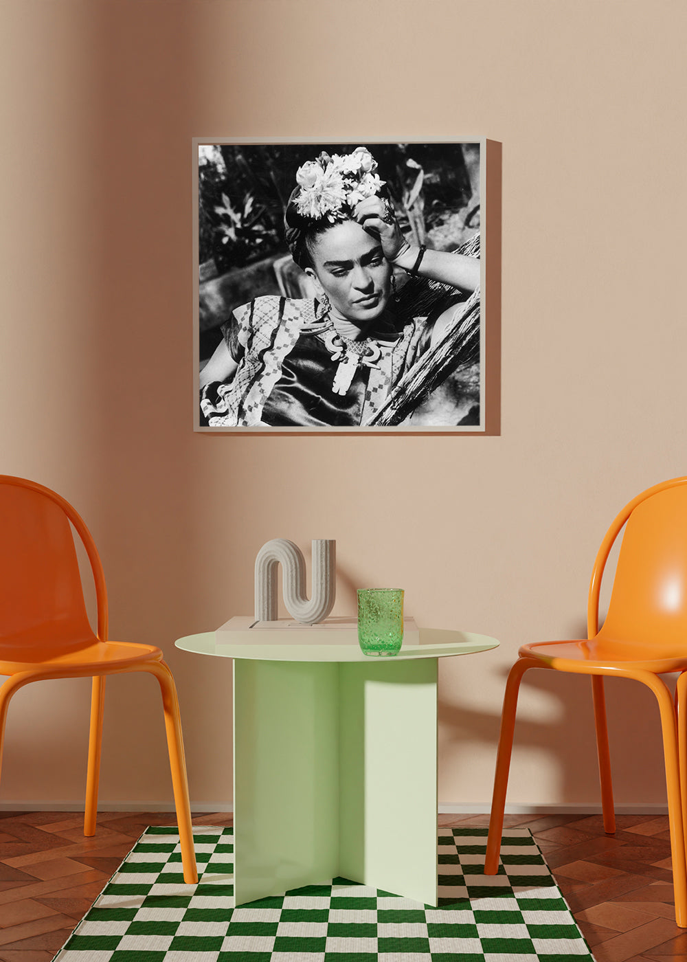 Vintage porträttfotografi med blommor