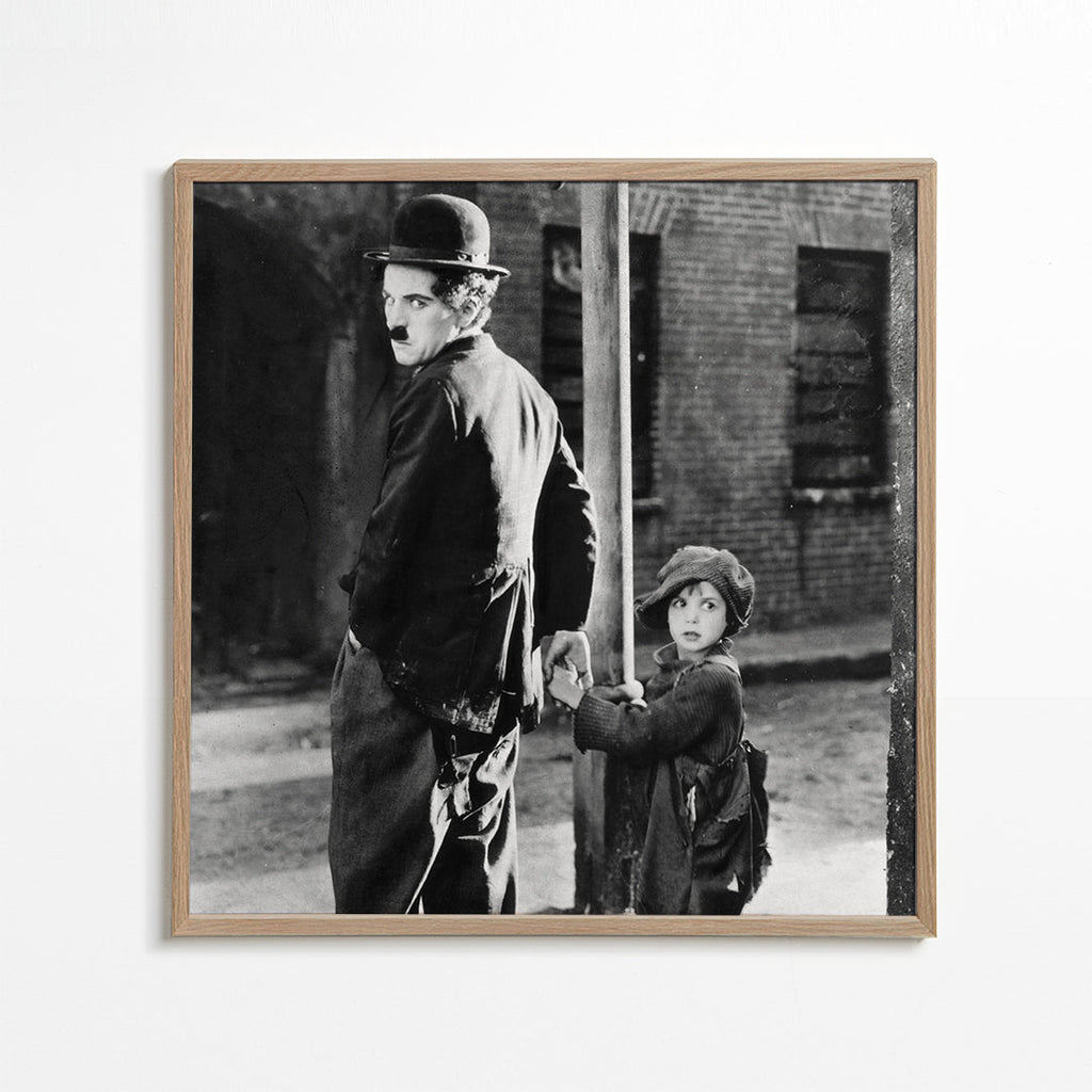 Vintage-porträtt: man med bowlerhatt och barn