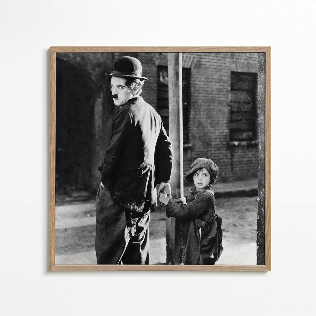 Vintage-porträtt: man med bowlerhatt och barn