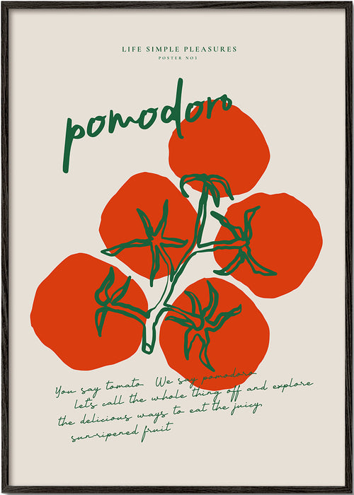 Kökskonst Pomodoro illustrerade tomater