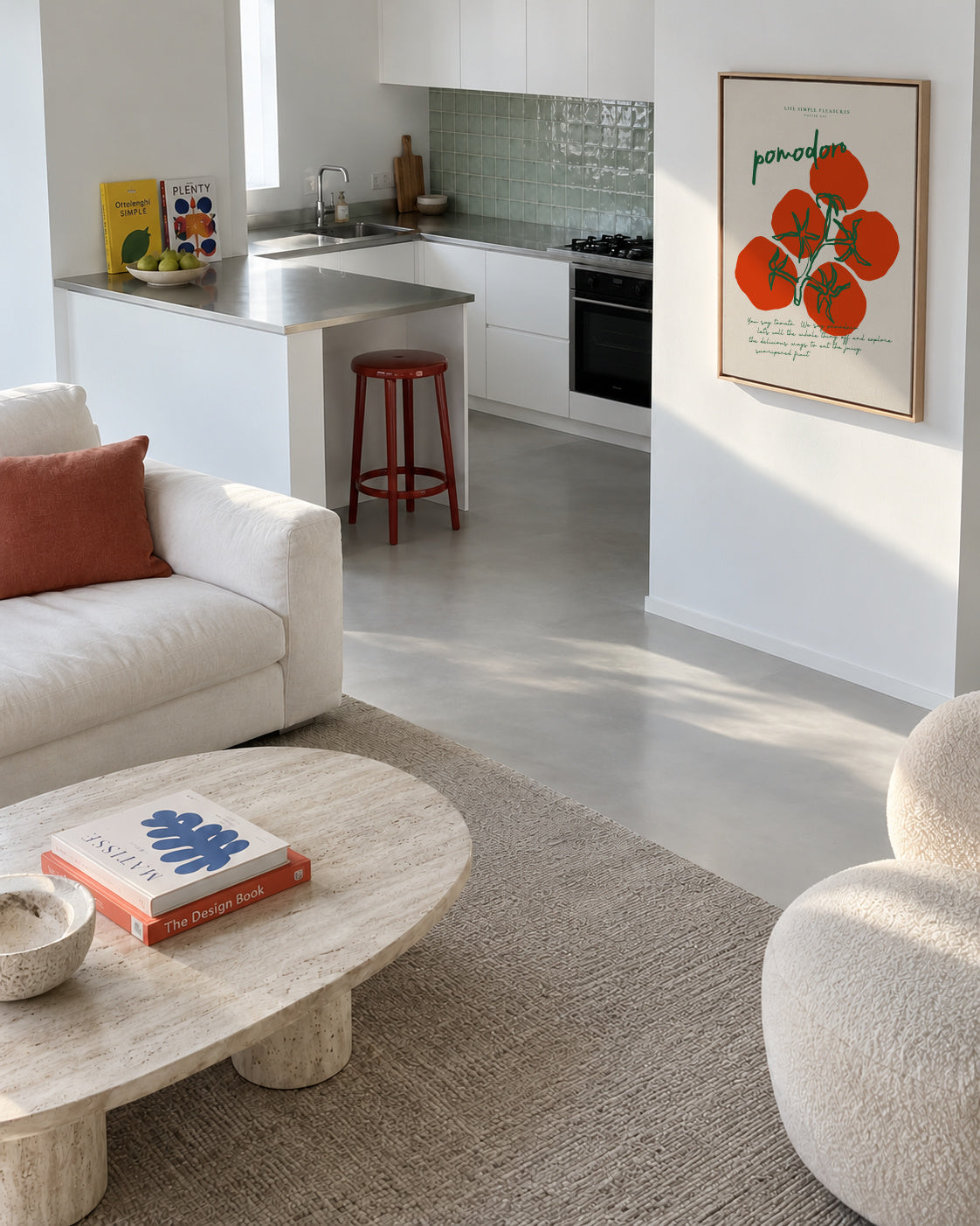 Life Simple simple pleasures - Pomodoro - Framed canvas in an interior