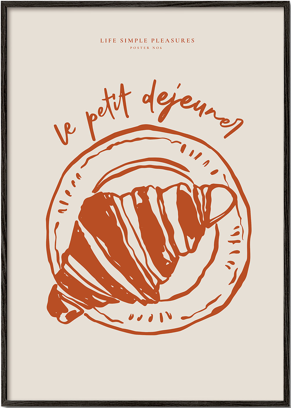 Kökskonst croissant illustration terrakotta