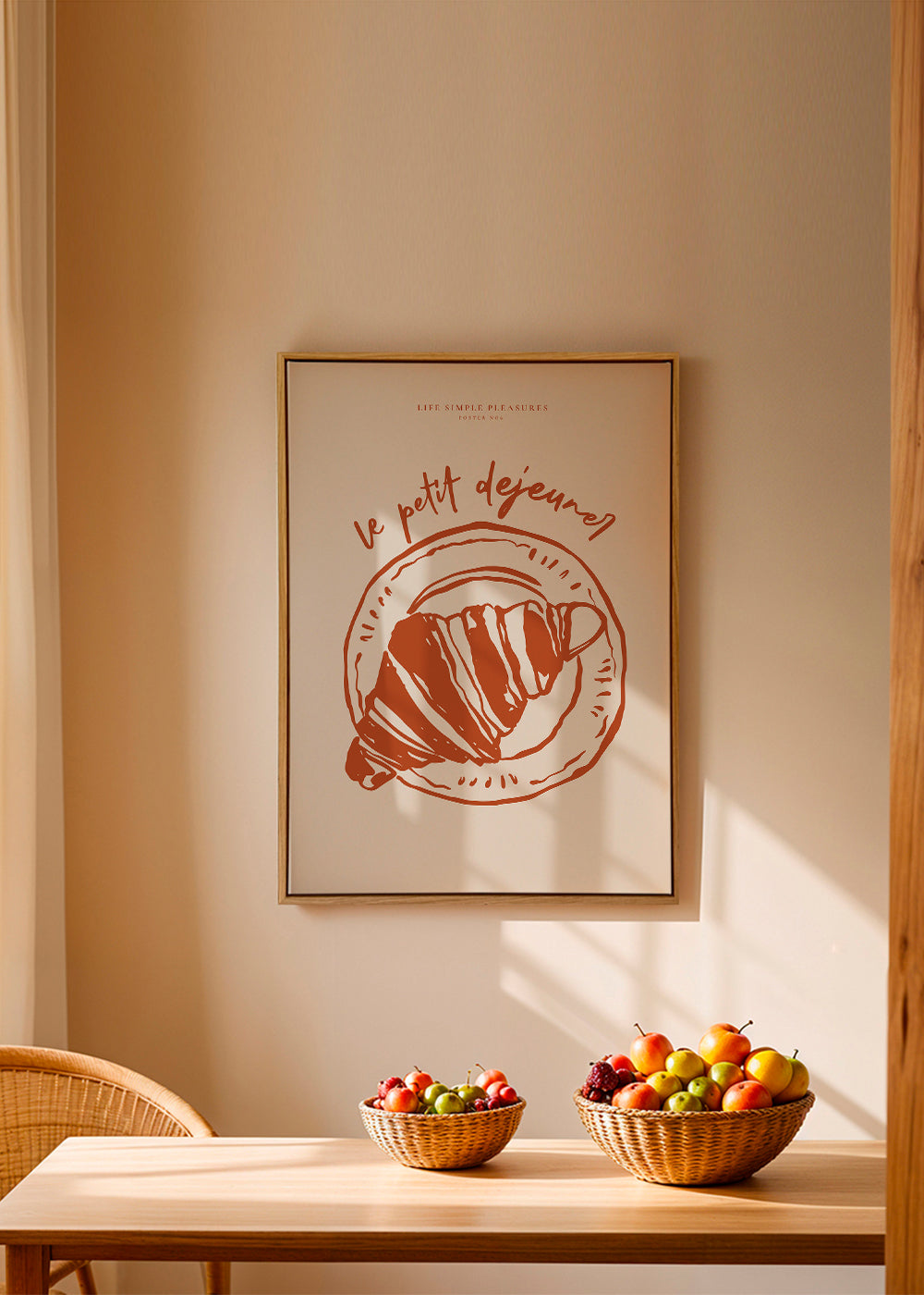 Kökskonst croissant illustration terrakotta