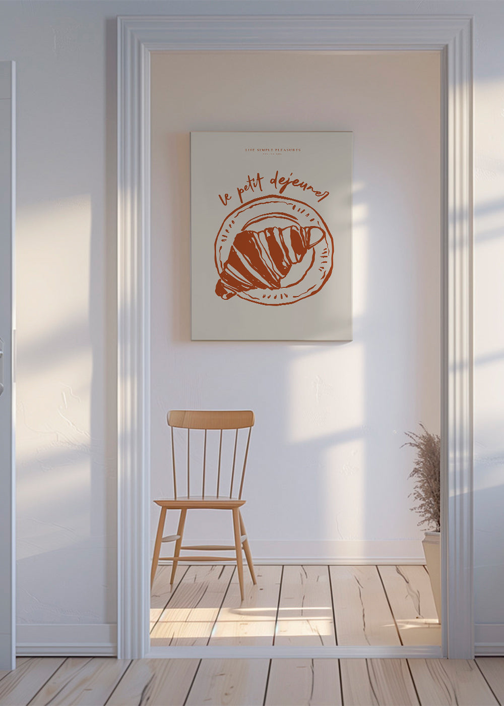 Kökskonst croissant illustration terrakotta