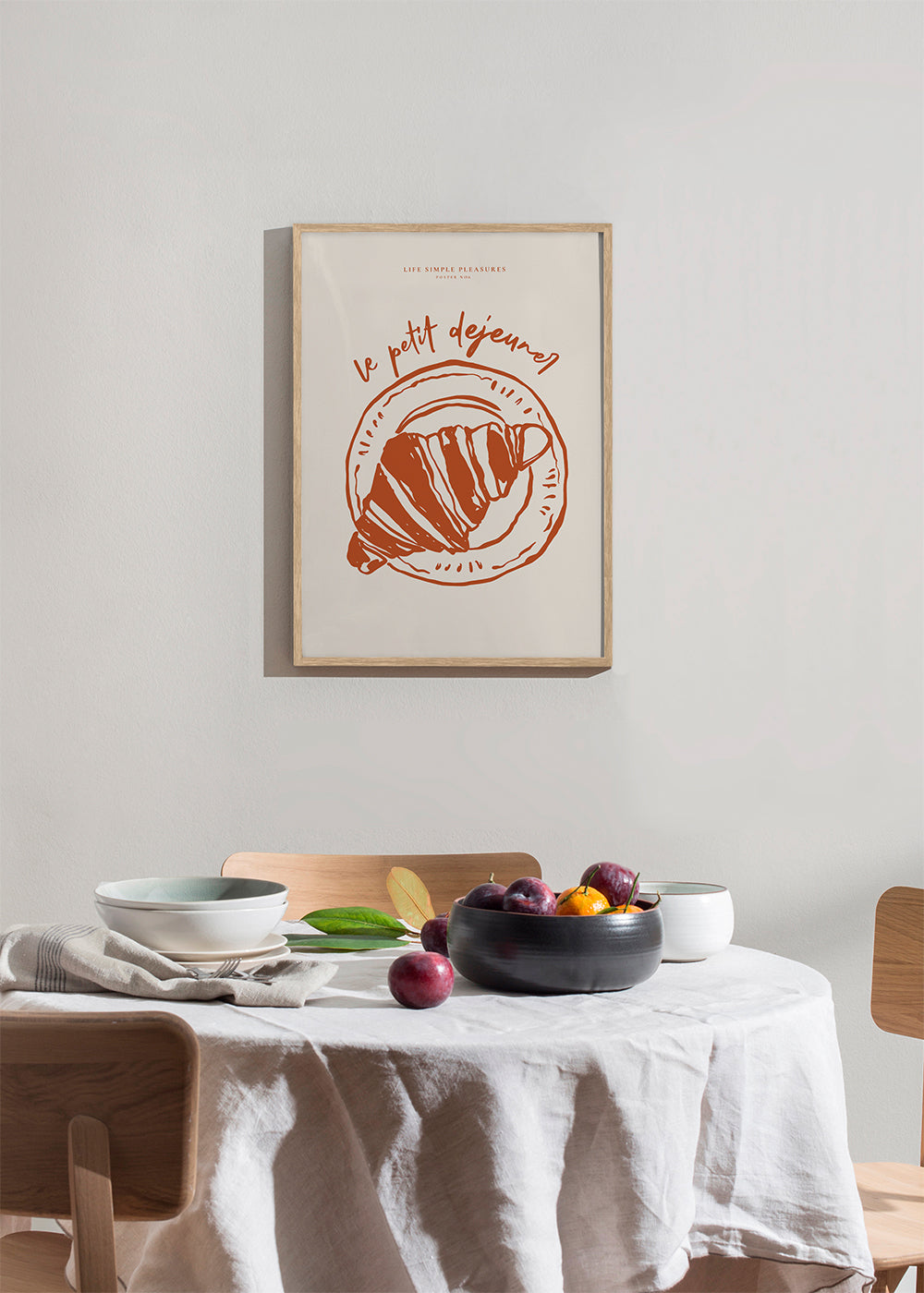 Kökskonst croissant illustration terrakotta