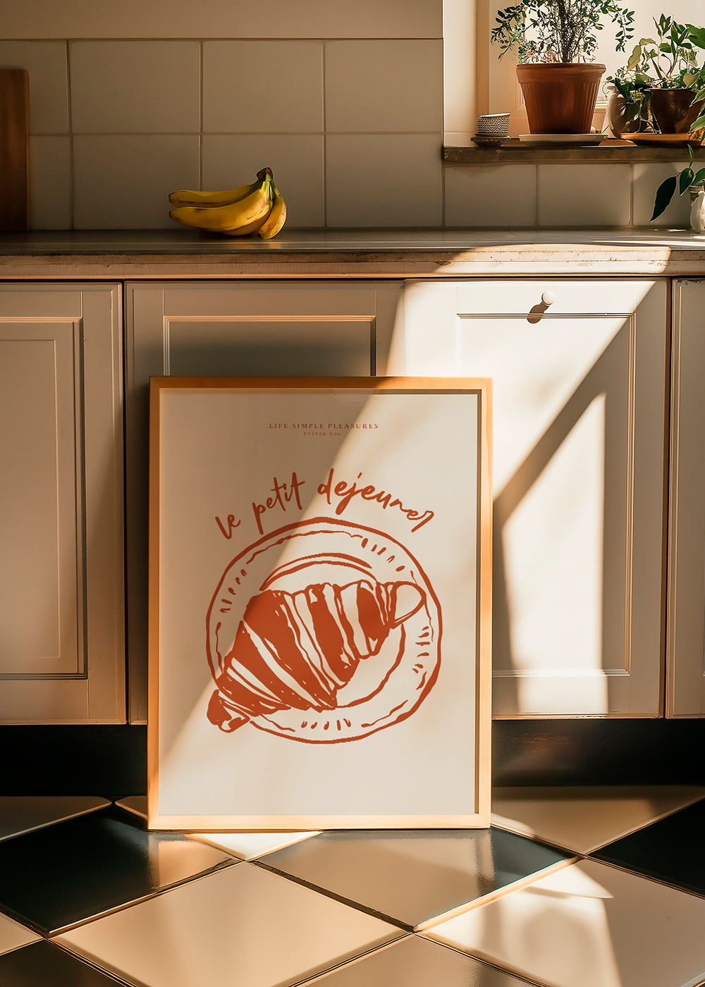 Kökskonst croissant illustration terrakotta