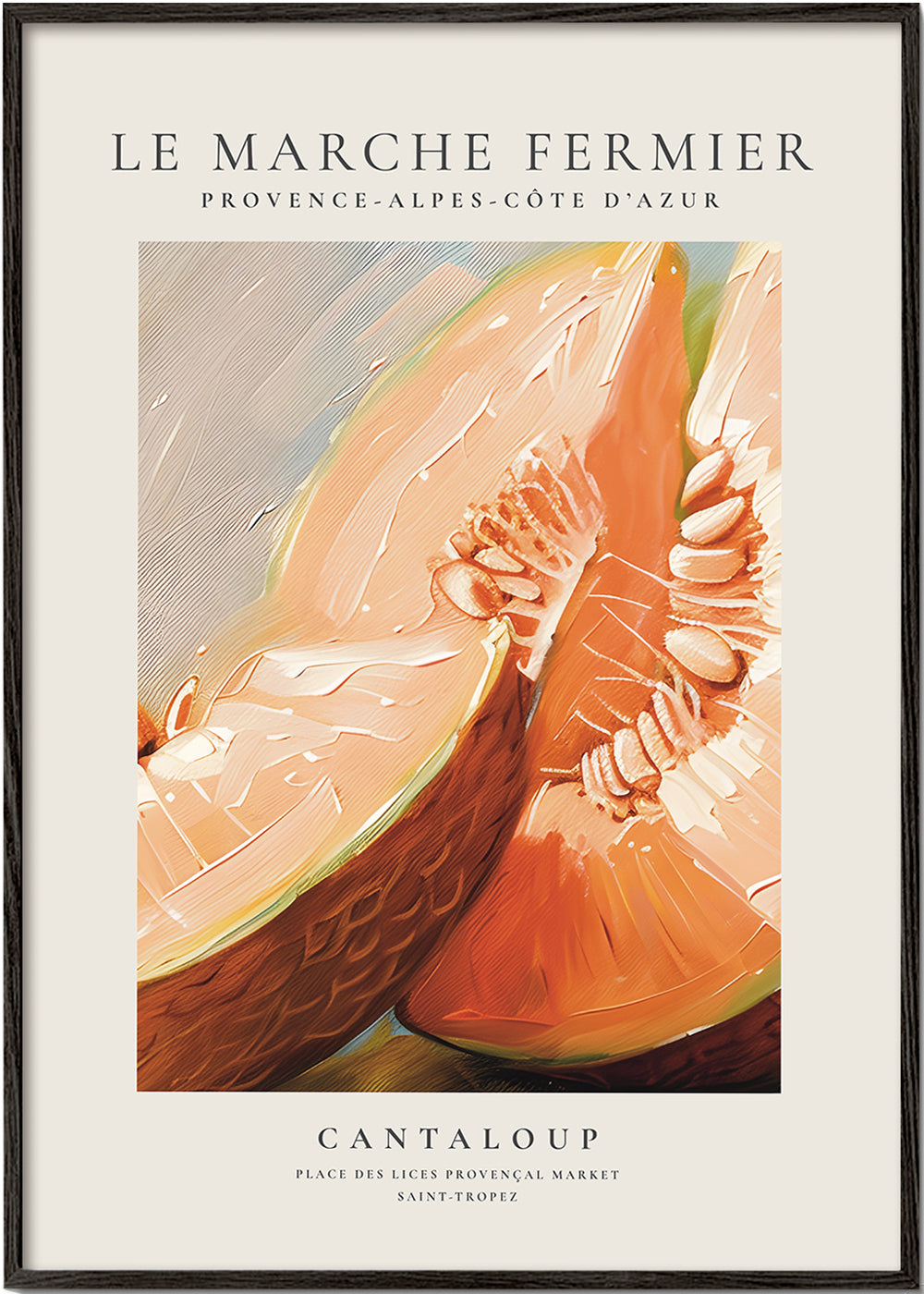 Kökskonst: Cantaloup marknadsillustration