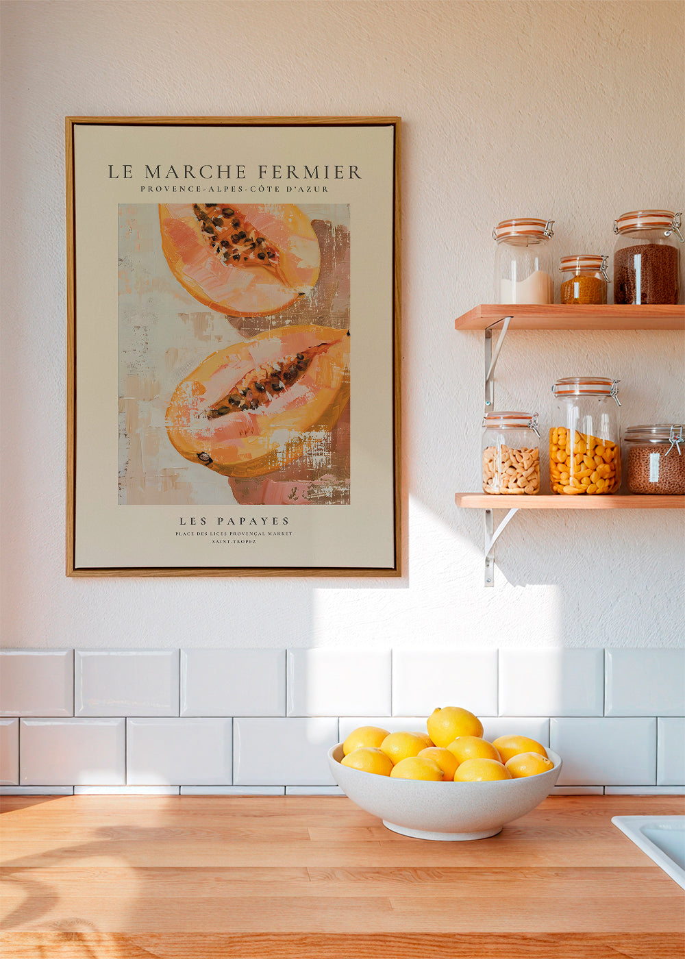 Kökskonst Papaya illustration